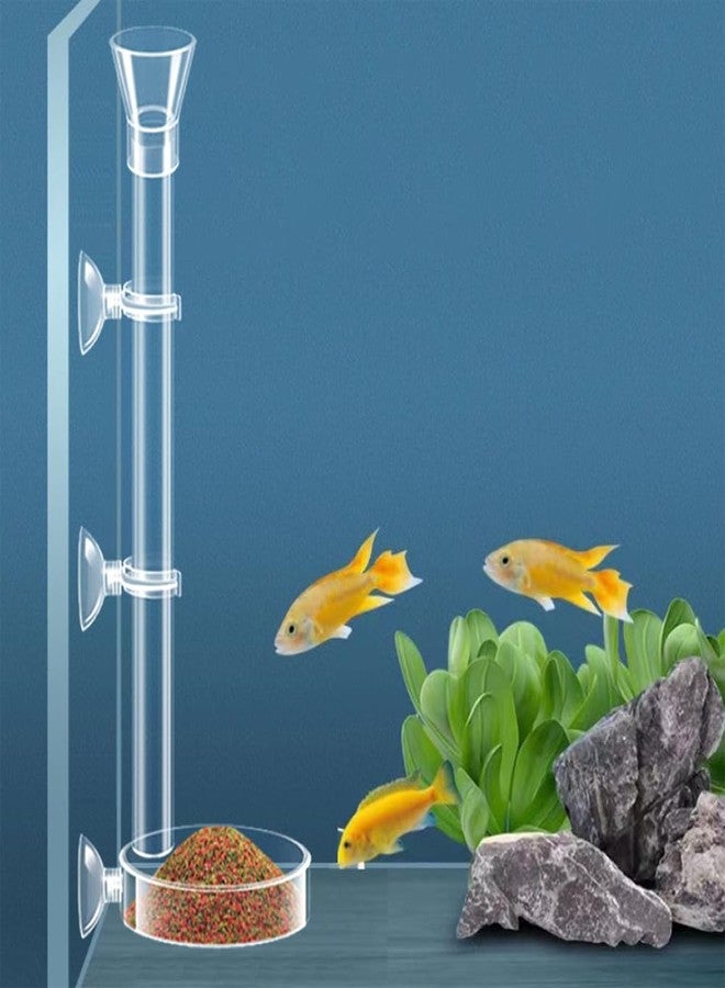 OHEETU 2Pcs Round Transparent Acrylic Fish Tank Feeder Dish with Suction Cups Clear Aquarium Shrimp Feeder Dishes Food Tray Container (60MM) - Image 4